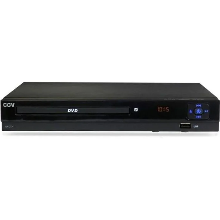 CGV AX 204 DVD-Player, 1080p-Upscaling, Fernbedienung mit großen Tasten, Multimedia-Wiedergabe, schwarz