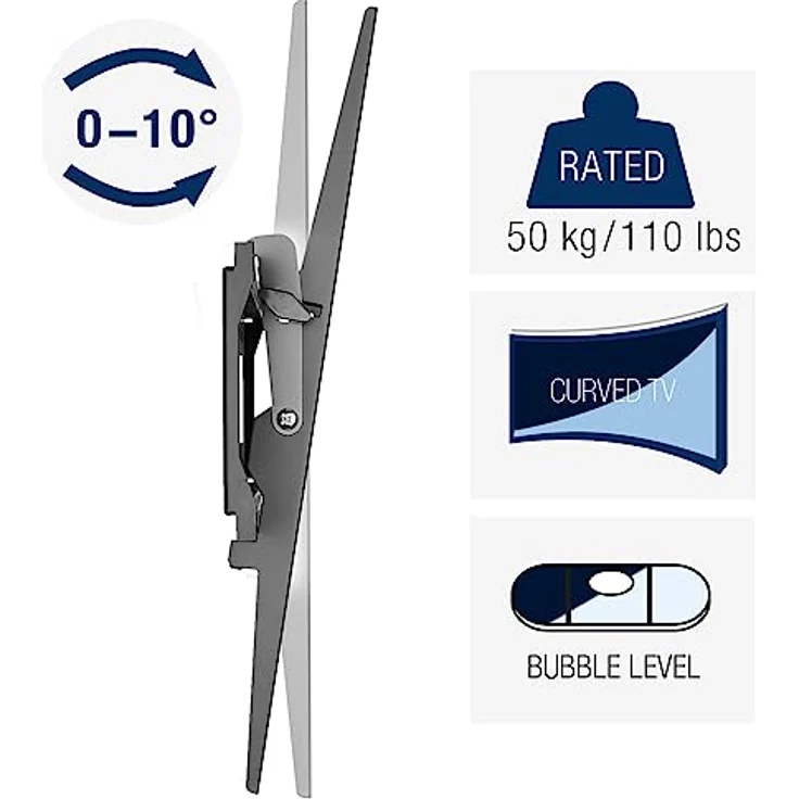 CAVO TV-Wandhalterung 37-70 Zoll für Bildschirme bis zu 50 kg, Max VESA 600 x 400 mm neigbare TV Halterung für LCD/LED/Plasma Fernseher Flach&Curved – Bild 3