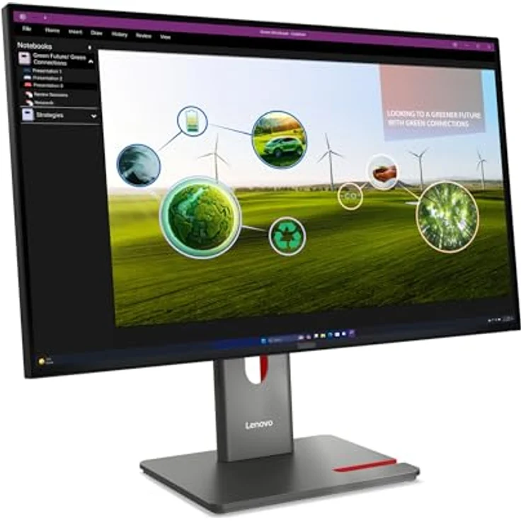 Lenovo ThinkVision P27Q-40, 27" LED-Monitor mit 2560 x 1440 QHD, 120 Hz, IPS, 350 cd/m², 1500:1, HDR10, 4 ms, HDMI, DisplayPort, Finsternis schwarz – Bild 2