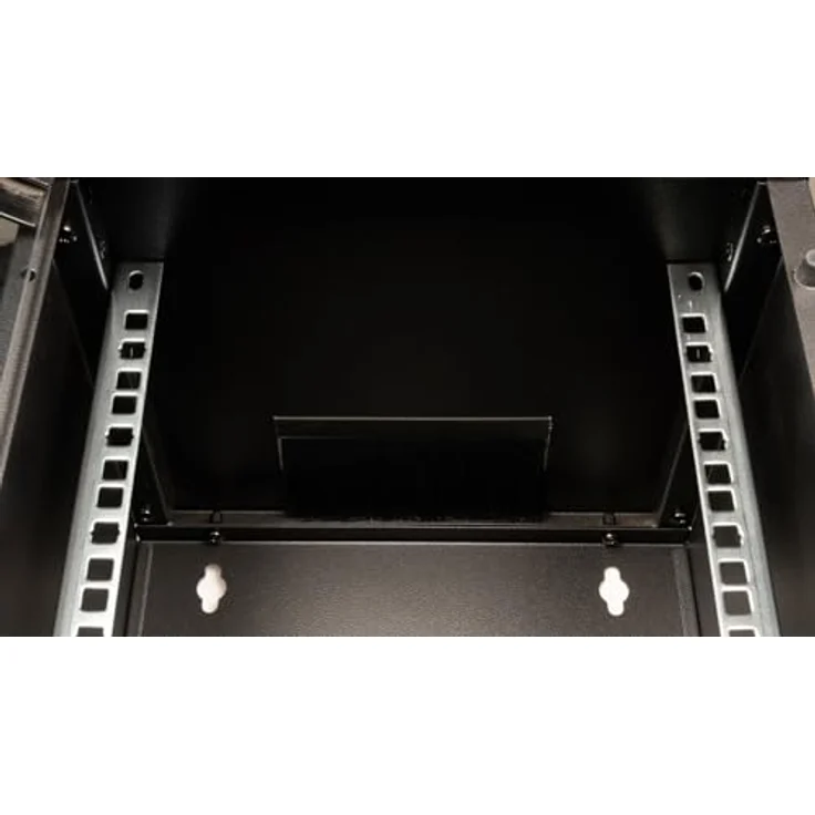ROLINE 10-Zoll Wandgehäuse 9 HE, 312x300 BxT, schwarz mit Vollglastür und zerlegbarer Konstruktion – Bild 5