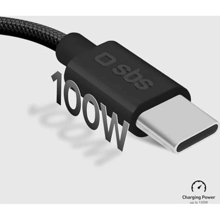 SBS TECABLETISSUETCC32K USB Kabel USB 3.2 Gen 2, 1,5 m, 100 W Leistung, USB-C, Schwarz – Bild 2