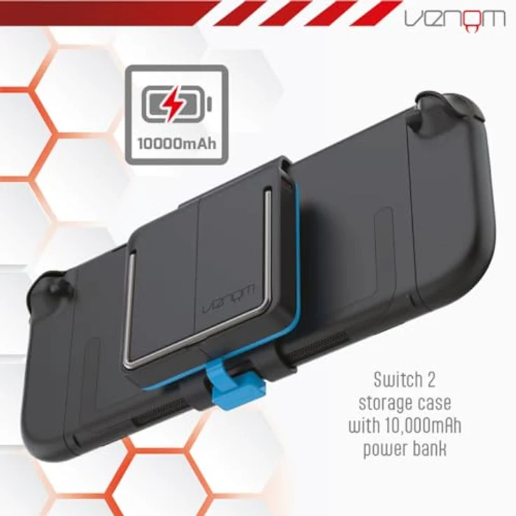Venom VS4964, Hartschalenkoffer für Nintendo Switch 2 und Nintendo Switch, schwarz, tropfsicher und kratzresistent mit Reißverschluss – Bild 2