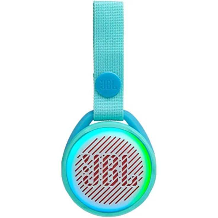 JBL JR Pop Mini-Boombox für Kids - Poppiger, wasserdichter Bluetooth-Lautsprecher mit eingebauten Lichtmotiven - Bis zu 5 Stunden Musik hören mit nur einer Akku-Ladung Türkis – Bild 3