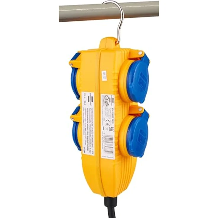 Brennenstuhl Baustellenkabel IP54 mit Powerblock (4-fach Verlängerung für außen, Aussen-Verteiler mit 5m Kabel) – Bild 5