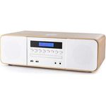 Thomson MIC201BT, Heim-Audio-Mikrosystem, 50 W RMS, Bluetooth, FM, Weiß mit blauer Hintergrundbeleuchtung