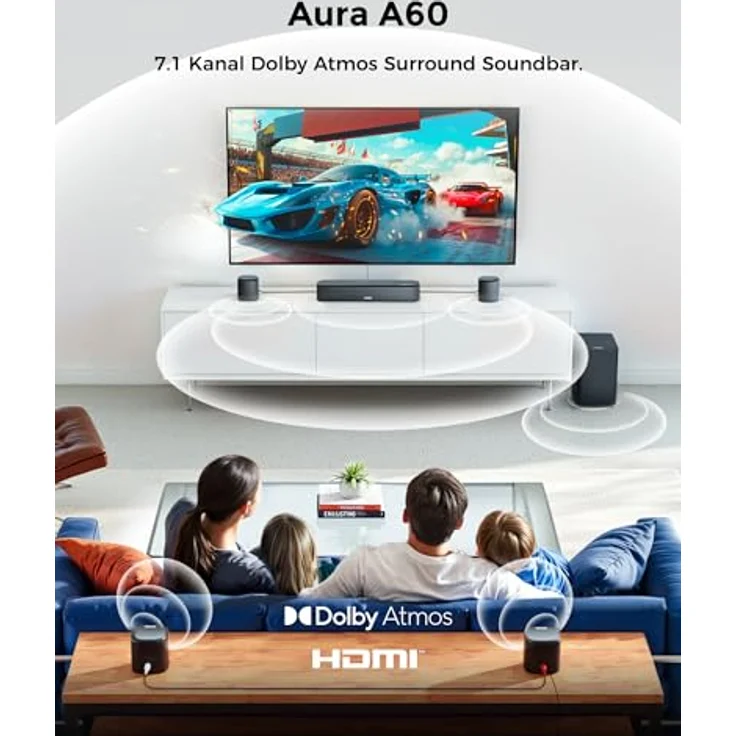 Ultimea Ultimea Aura A60, 7.1 Bluetooth Soundbar mit Surround Sound für TV und Gaming – Bild 2