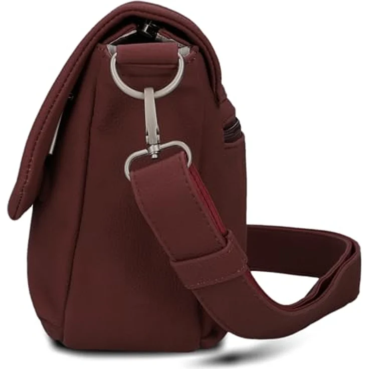 Zwei Mademoiselle.M Messenger, 33 cm Laptopfach in Rot, 100% Polyurethan – Bild 8