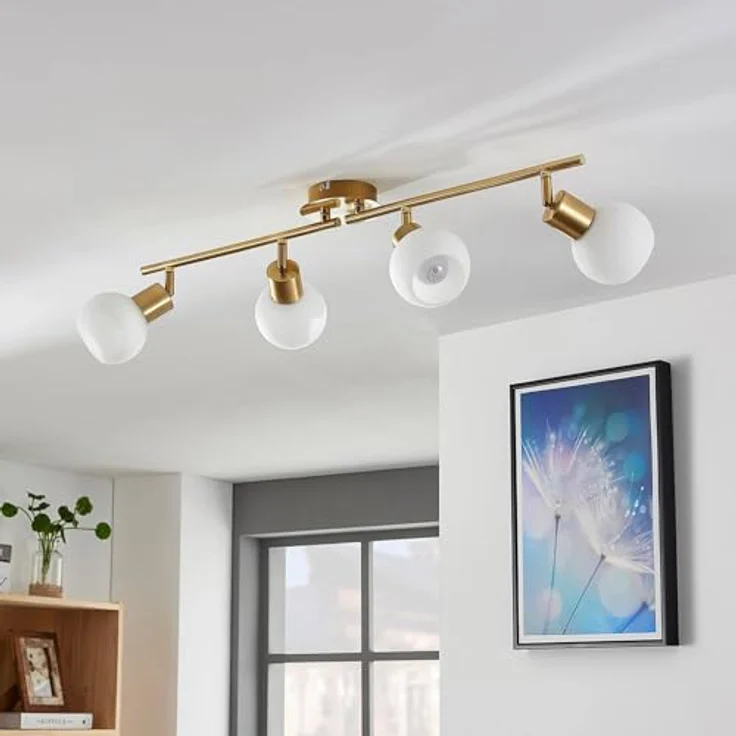 Lindby Deckenlampe 'Elaina' in Gold/Messing aus Metall für Wohnzimmer & Esszimmer (4 flammig, E14) - Hochwertige Deckenleuchte in warmem Ambiente – Bild 2