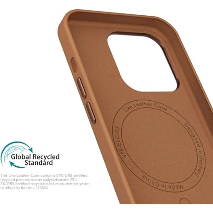 Vonmählen Like Leather Case Cover für Apple iPhone 16 Pro, Braun, hochwertige Lederhülle, versandkostenfrei – Bild 5