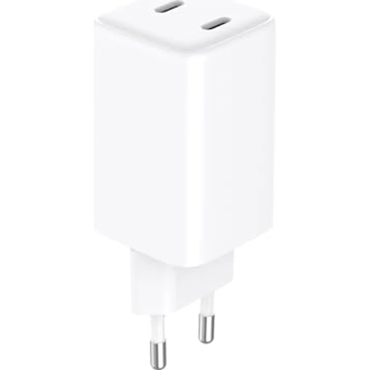 Sandberg AC Charger Dual USB-C PD65W, kompaktes USB-Ladegerät mit 2 Anschlüssen, Weiss – Bild 3