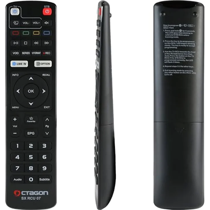 Octagon SX RCU 07 Original Fernbedienung (neues Modell) - 2in1 Funktion ohne Anlernen, lernbar für Ihren Fernseher – Bild 4