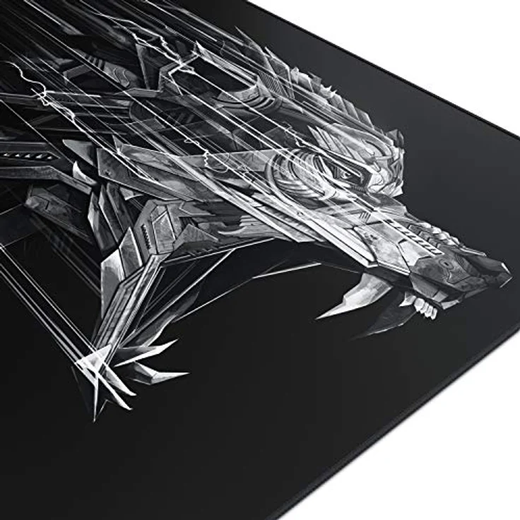 CSL - Übergröße Mauspad Gaming Titanwolf 1200x600mm - XXXL Mousepad groß mit Motiv - Tischunterlage Large Size - verbessert Präzision und Geschwindigkeit - XXL z.B. für Logitech Maus und Tastatur – Bild 3