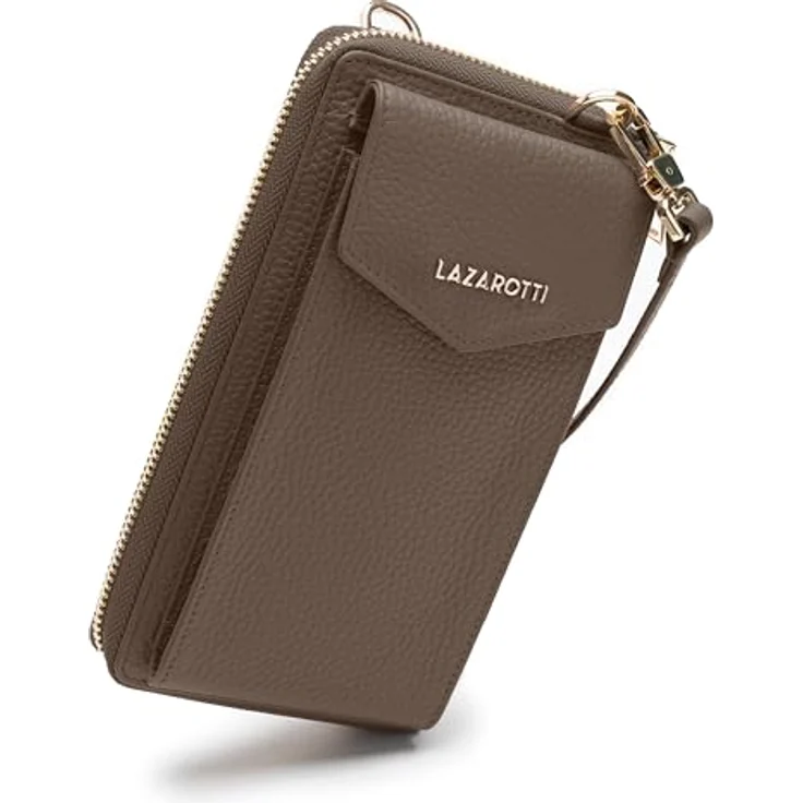 Lazarotti Bologna Leather Handytasche, 100% Leder, 11 cm x 3.5 cm x 19 cm, braun – Bild 4