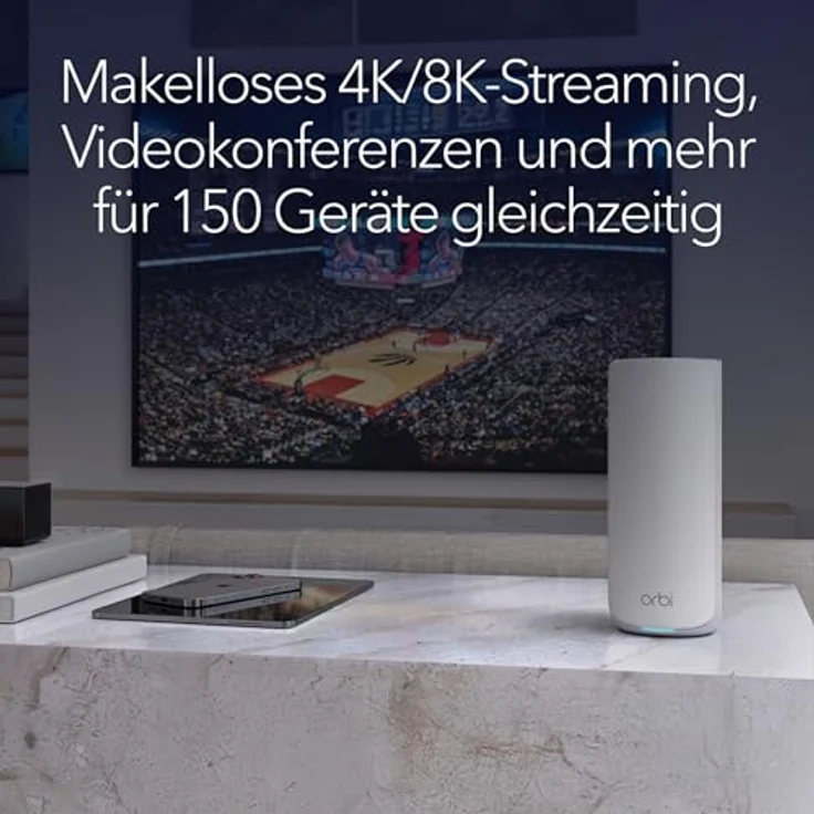 Netgear Orbi 870 Series (RBE872) 2er Set, WiFi 7 Router mit bis zu 21 Gbps, 360° Abdeckung, Weiss – Bild 5