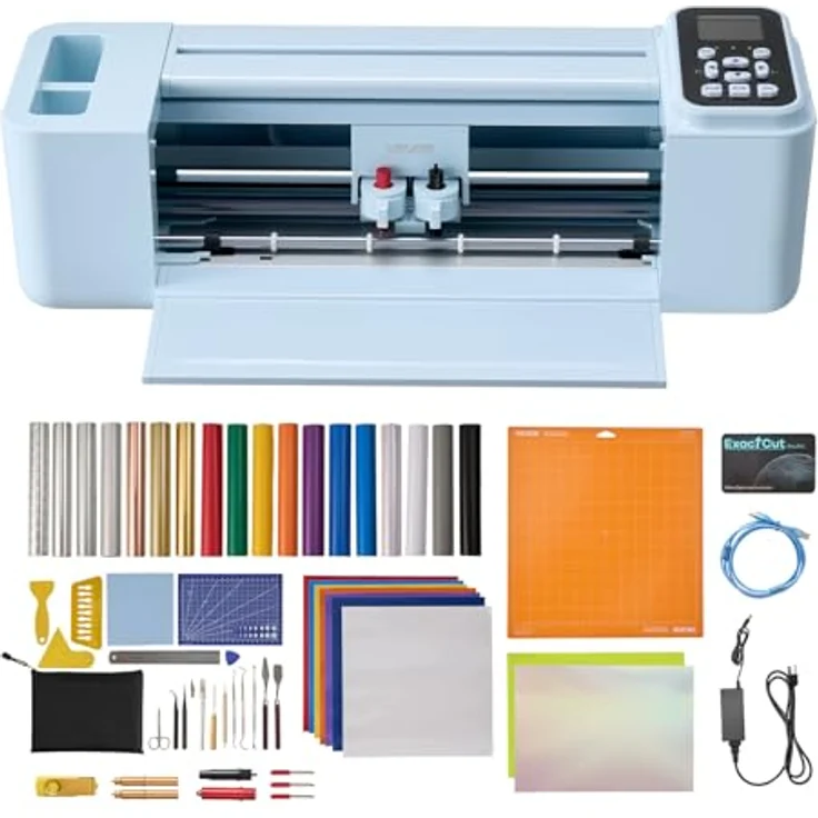 VEVOR Vinylschneidemaschine 30 cm, Schneideplotter mit Knopf/Bildschirm, vielseitig für Vinyl, Karton und Folie, kompatibel mit Mac/Windows/Android/iOS – Bild 1