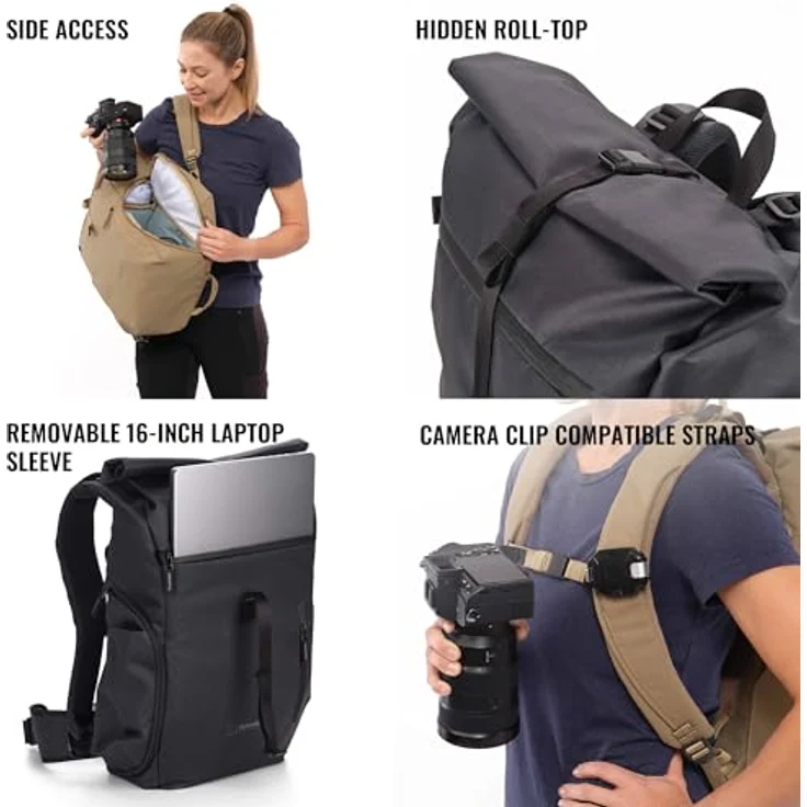 Shimoda Zaino Backpack Side Street 28, Fotorucksack 28 l mit Boa-System, wasserabweisend, Schwarz – Bild 3