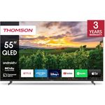 Thomson 55 Zoll (139 cm) QLED Fernseher Smart Android TV (WLAN, HDR, Triple Tuner DVB-C/S2/T2, Sprachsteuerung, Netflix, YouTube, Prime Video, Disney+) – 55QA2S13-2023