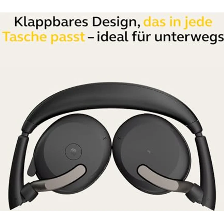 Jabra Evolve2 65 Flex - Stereo-Bluetooth-Headset mit Wireless-Charging-Pad, geräuschunterdrückender Jabra ClearVoice Technologie und hybrider ANC - für MS Teams zertifiziert - Schwarz – Bild 5