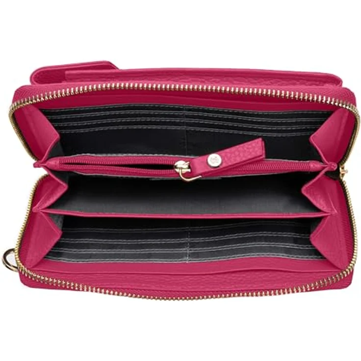 Lazarotti Bologna Leather Handytasche, 100% Leder, 11 cm, hot pink – Bild 2