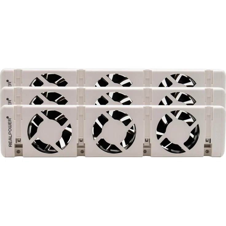 RealPower Heizungslüfter HL-3, 3er Set mit 3 Ventilatoren, effiziente Wärmeverteilung, leise 20 dB(A), Weiss