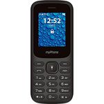 myPhone 2220 Tastentelefon, große Tasten, Farbdisplay 1,77", Akku 600 mAh, Fackel, Radio, mp3, Dual-Sim, bluetooth, Mobiltelefon für Senioren, beleuchtete Tasten, Schwarz, tastenhandy, seniorentelefon