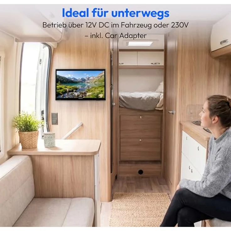 MEDION MD 819000, 47 cm (19 Zoll) HD LED Fernseher für Camping und Wohnmobil mit 12V KFZ-Adapter, Triple Tuner, HDMI und USB, schwarz – Bild 4