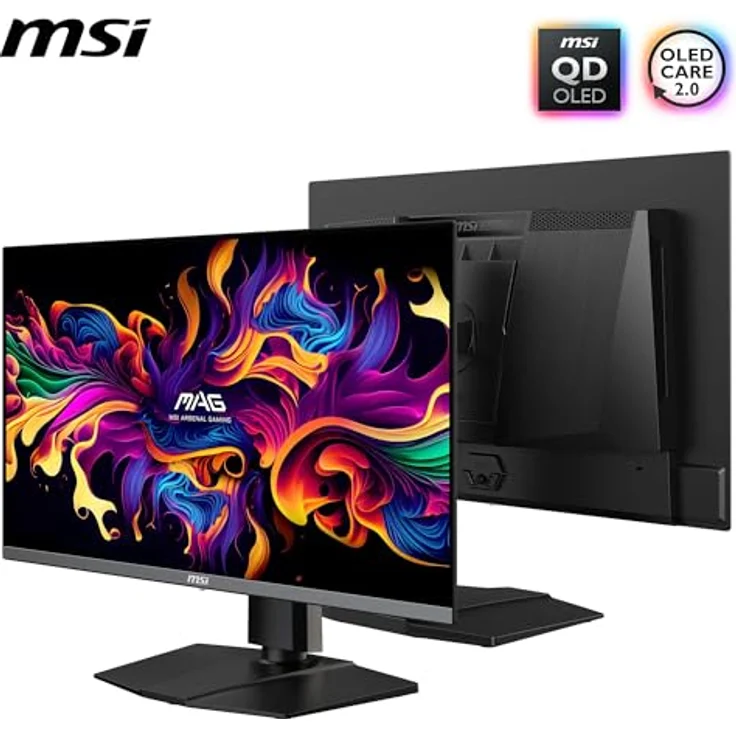 MSI MAG 272QP QD-OLED X50, 27" WQHD Gaming-Monitor, 2560x1440, 500Hz, 0,03ms, Quantum Dot OLED Panel, DisplayHDR True Black 500, HDMI 2.1, DP 1.4a, USB-C (15W PD), Höhenverstellung – Bild 2