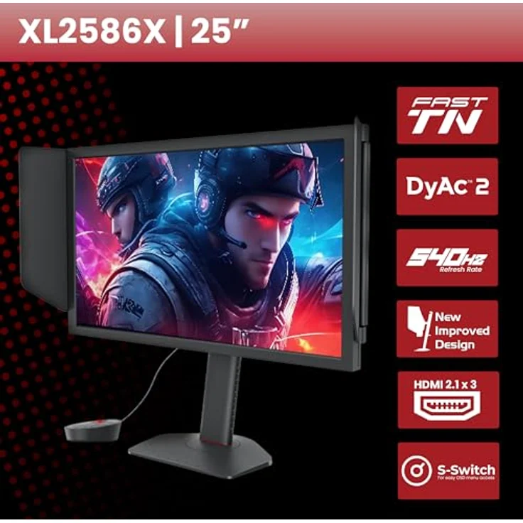 BenQ Zowie XL2586X Esports Gaming Monitor | 24.5" | 540Hz | Fast TN | DyAc 2 | XL Setting to Share | 120Hz kompatibel für PS5 und Xbox Serie X – Bild 3
