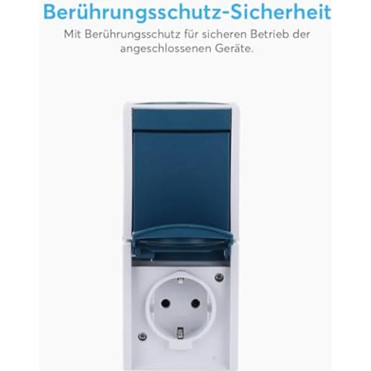 Busch-Jaeger 2601/6/20 EW-53 Ocean IP44 AP Schalter / Steckdosen Kombination, wetterfestes Design in Grau/Blaugrün, senkrechte Montage, ideal für außen und Werkstatt – Bild 5