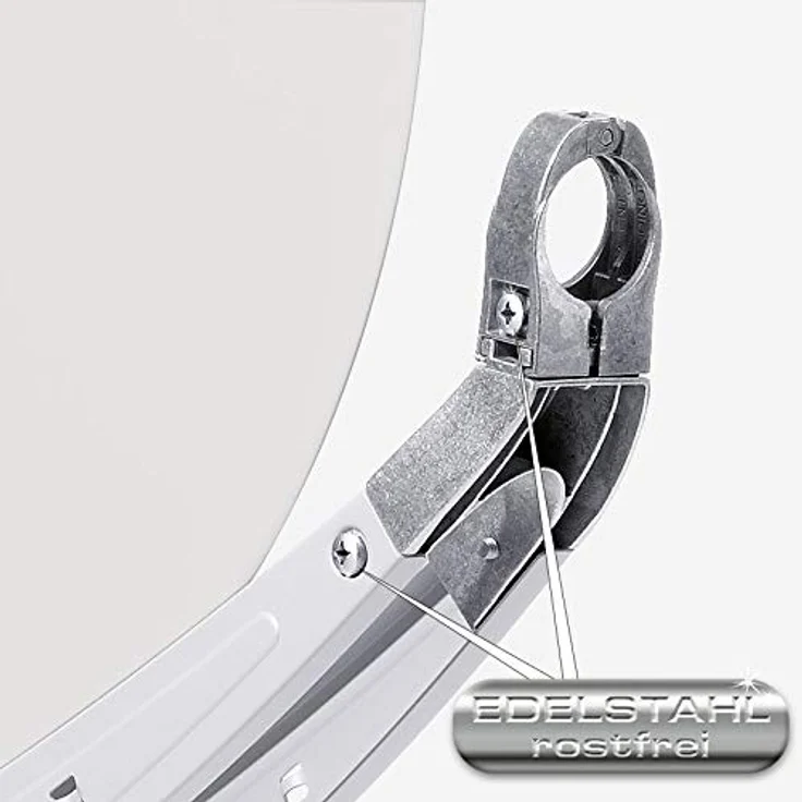 Fuba DAA 850 W, Satellitenantenne aus Aluminium in Weiß, HDTV 4K DELUXE mit Octo LNB für 8 Teilnehmer – Bild 4