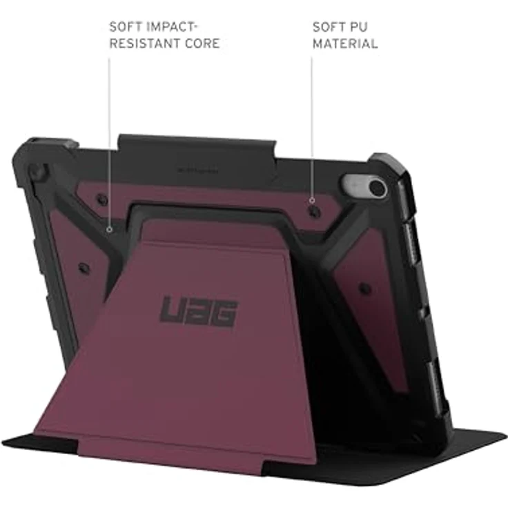 URBAN ARMOR GEAR Metropolis SE Case Apple iPad Air 11 Hülle (M2 / 2024) - bordeaux (Wake/Sleep Funktion, Apple Pencil 2 / Logitech Crayon Stift-Halter, Standfunktion) – Bild 4
