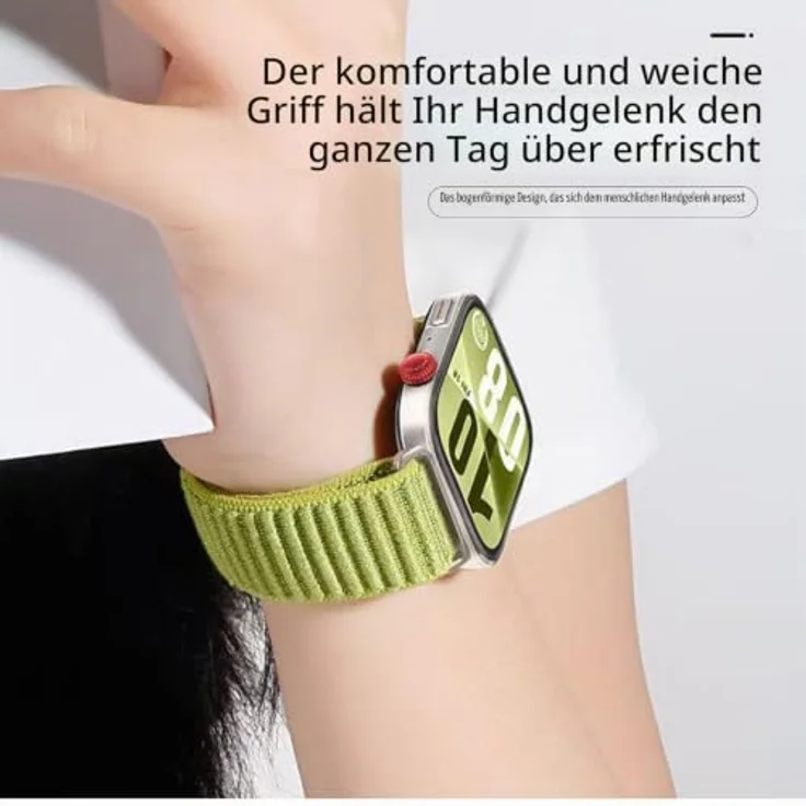 GIOPUEY Geflochtenes Nylon Armband für Google Pixel Watch 4/3/2/1 41mm, unisex, elastisch, beige, hohe Atmungsaktivität und einfacher Wechsel – Bild 5