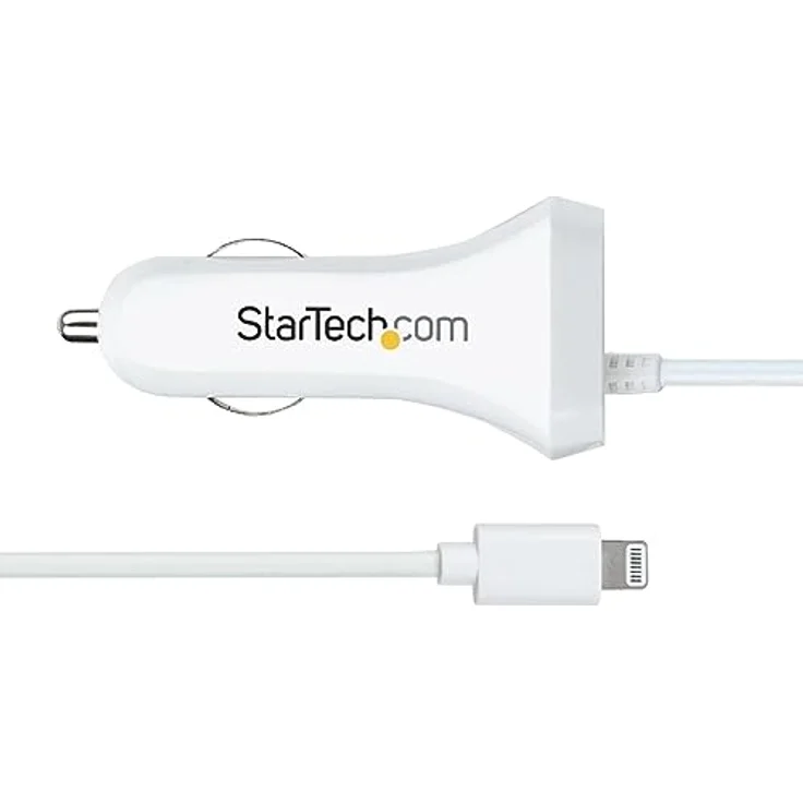 StarTech USBLT2PCARW2 Lightning Autoladegerät mit Dual Port und Spiralkabel, Weiß – Bild 4