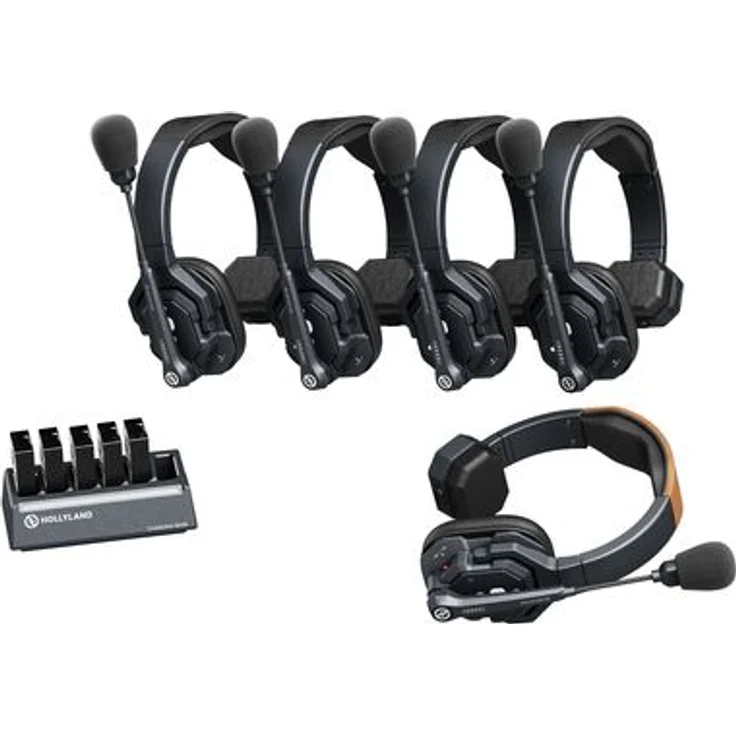 Hollyland Solidcom SE 5S, 5-Personen Headset mit Geräuschunterdrückung, Dual-Mic ENC, 350 m Reichweite, USB-C Aufladung, wasser- und windbeständig