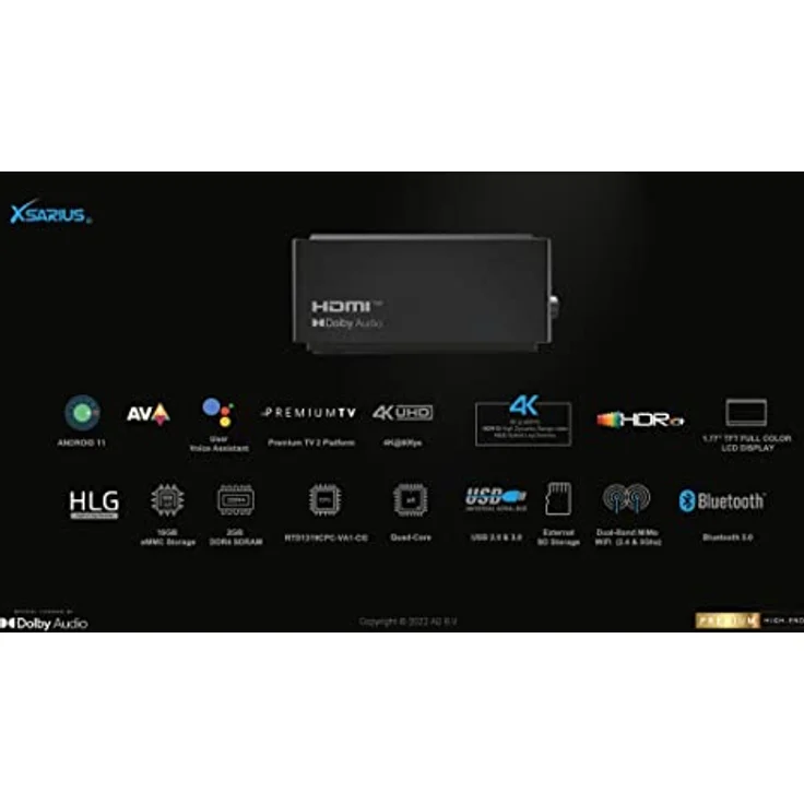 Xsarius AIMAX 2 OTT BT 4K UHD LCD AndroidTV 11 Player H.265 WLAN Bluetooth, Mediaplayer mit 2GB RAM und 16GB Flash-Speicher – Bild 5