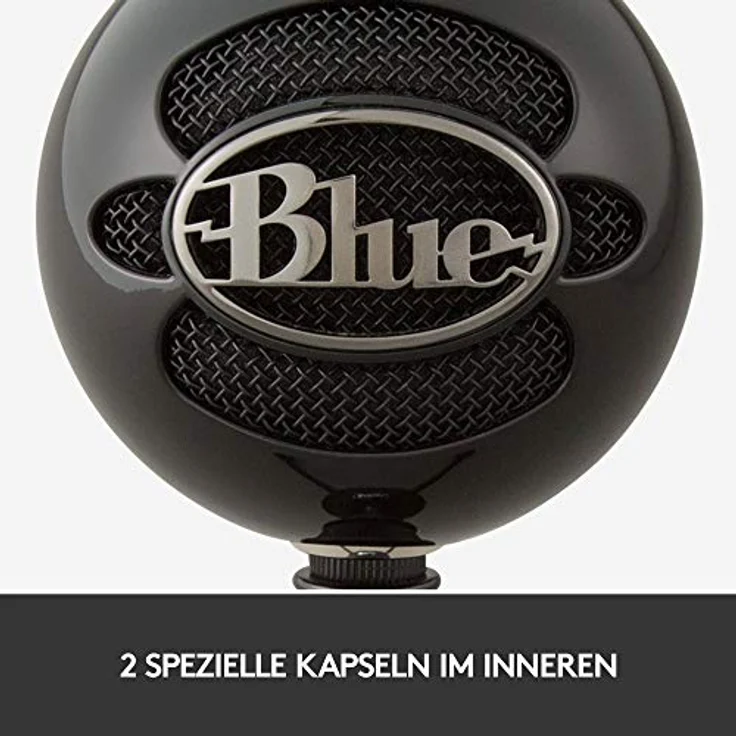 Blue Microphones Snowball Omnidirektionales USB Mikrofon mit zwei vielseitigen Aufnahmemustern und stilvollem Retro-Design für Aufnahme, Streaming und Podcasting auf PC und Mac, schwarz – Bild 3