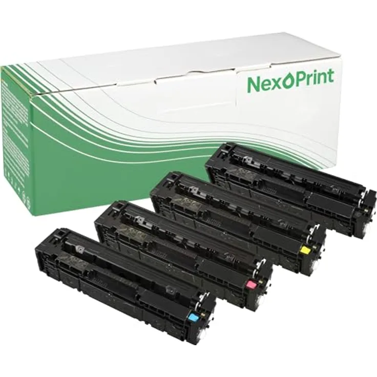 NexoPrint Toner kompatibel zu HP CF540A-43A 203A, Mehrfarbig für Color LaserJet Pro M254dw, M254nw, MFP M280nw, MFP M281fdw, hohe Seitenanzahl, recyclingfähige Komponenten