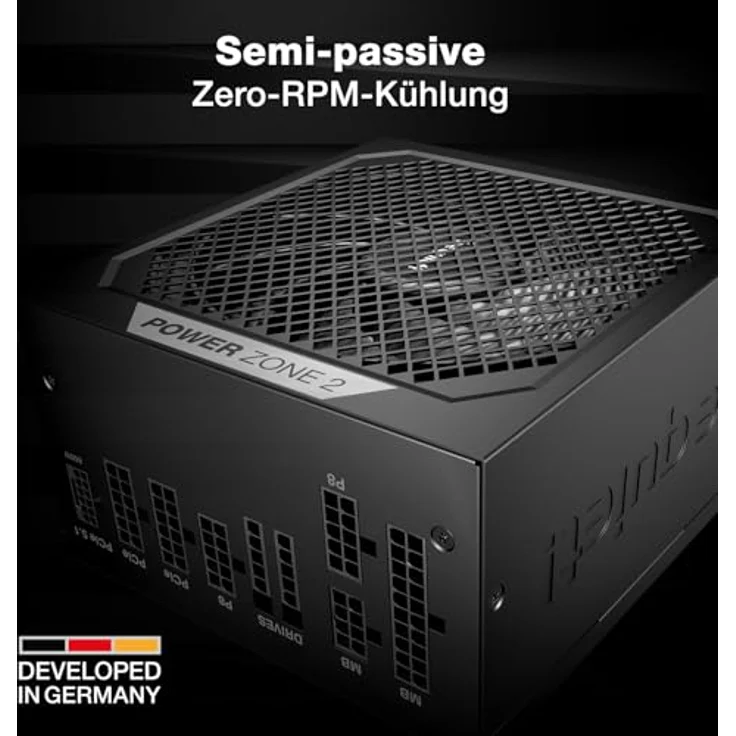 be quiet! Power Zone 2 80 PLUS Platinum Netzteil, vollmodular, ATX 3.1, PCIe 5.1 - 750 Watt, schwarz - Hocheffizientes ATX-3.1-Netzteil mit 80 PLUS Platinum und 140-mm-Lüfter – Bild 3