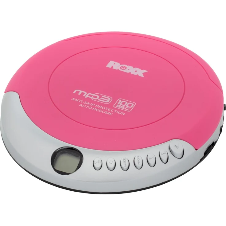 ROXX PCD-501 pink CD-Player (Tragbarer MP3-CD-Player mit Anti-Schock, LCD-Display, inkl Kopfhörer) – Bild 1