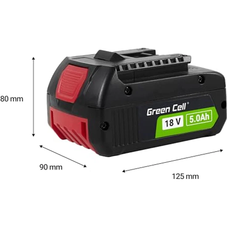 Green Cell Akku Bosch GBA1600A002U5, 18V 5Ah, leistungsstarker Lithium-Ionen Akku – Bild 7