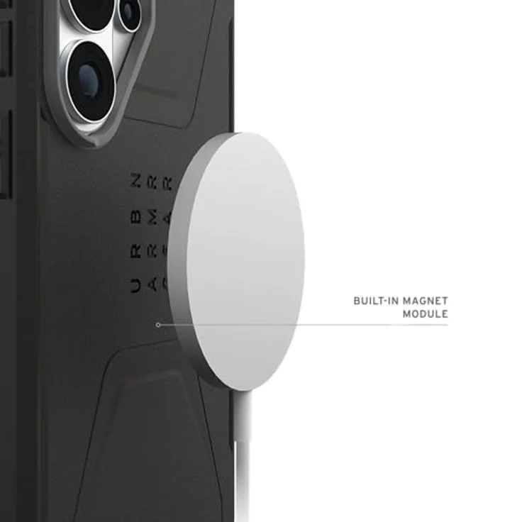 URBAN ARMOR GEAR Civilian Case für Samsung Galaxy S26 Ultra, sturzfeste Hülle mit Wireless Charging Kompatibilität, schwarz – Bild 5