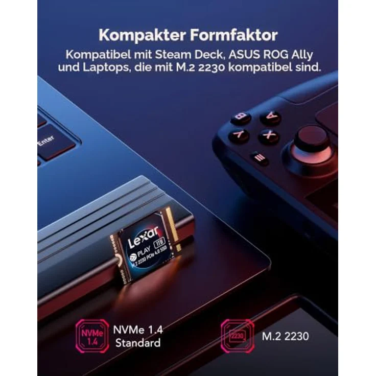 Lexar SSD PLAY 1TB PCIe4.0, M.2 2230, 5200/4700MB/s, SSD-Festplatte – Bild 3