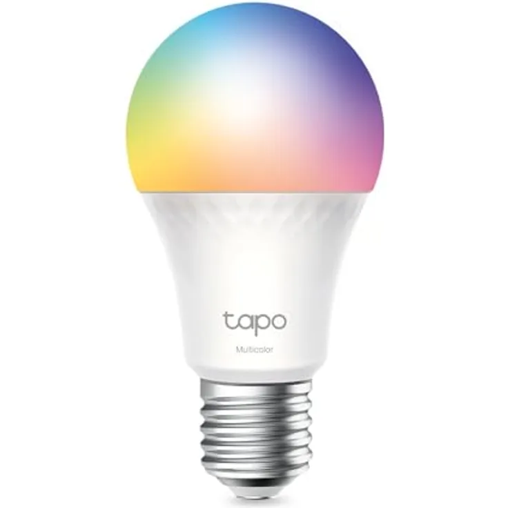 Tapo TP-Link L535E Alexa Lampe E27, Matter zertifiziert, mehrfarbige dimmbare smarte WLAN Glühbirne, kompatibel mit Alexa, Siri oder Google Assistant, Energieüberwachung, kein Hub notwendig