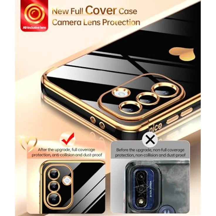 LeYi Handyhülle für Samsung Galaxy A36 5G, Cute Herz Muster TPU Silikon, stoßfest mit 2 Schutzfolien, kamerabeschützend, kratzfest, schwarz – Bild 3