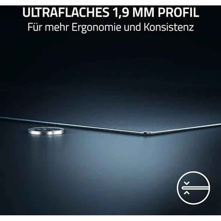 Razer Atlas Pro, Ultradünnes Premium-Gaming-Mauspad aus gehärtetem Glas, 1,9 mm flach, optimiert für optische Sensoren, 500 x 400 mm, schwarz – Bild 2