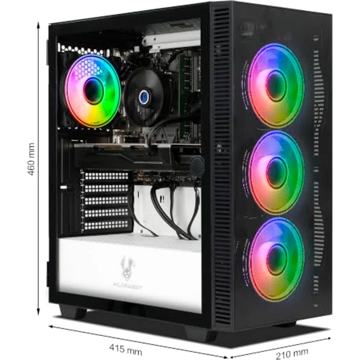 Ankermann Reborn Gaming PC, Intel Core i7-8700, RX580 8GB, 16GB DDR4, 480GB SSD, Schwarz, Windows 11, MS Office 2024 – Bild 3