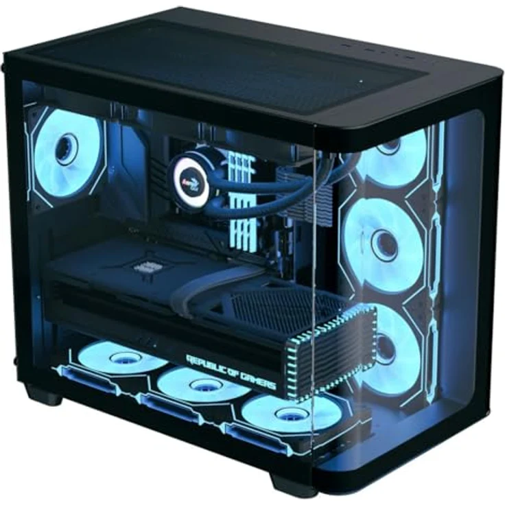 Aerocool PC-Gehäuse Aerocool P500C-G-BK-v1, Tower-Gehäuse, Tempered Glass x 3, ARGB-Lüfter, Micro-ATX/Mini-ITX, Schwarz – Bild 2