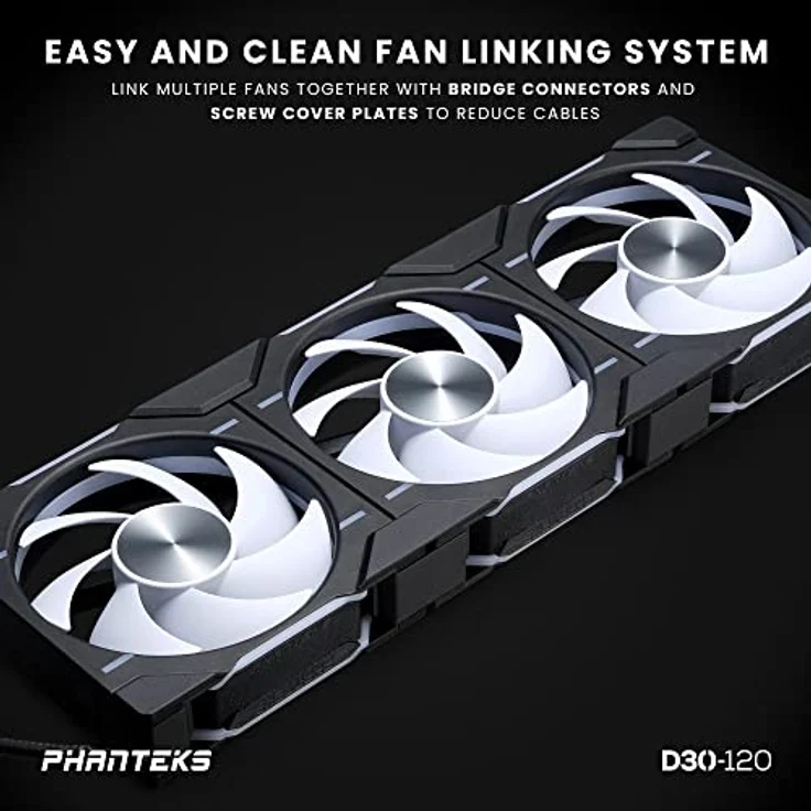 Phanteks D30 PWM Regular Airflow D-RGB Lüfter, 3er Pack - 120 mm, schwarz - Preisvergleich – Bild 5