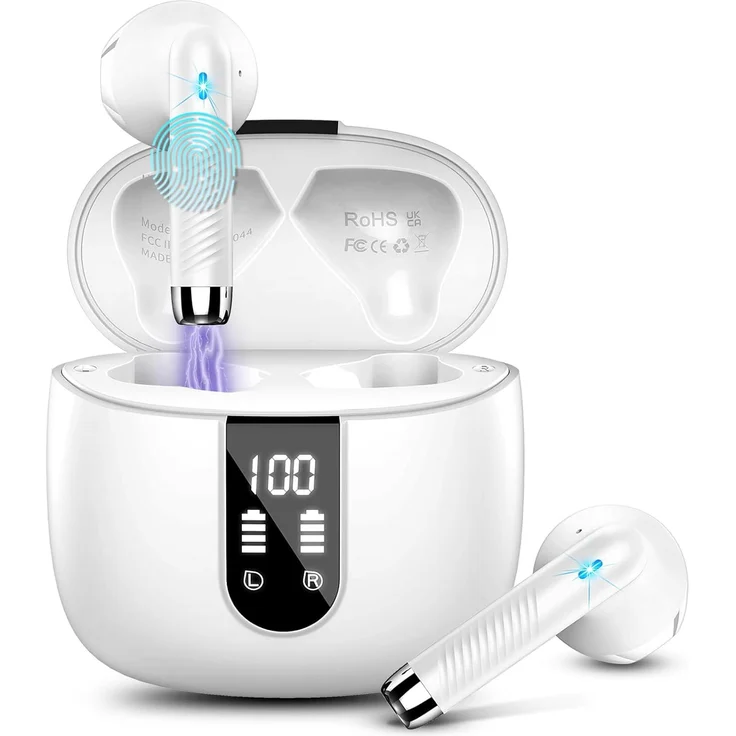 Drsaec Bluetooth Kopfhörer In-Ear mit 4 Mikrofonen, ENC Noise Cancelling, 48h Akku, IP7 Wasserdicht, LED Display, Wireless Earbuds mit USB-C Schnellladung