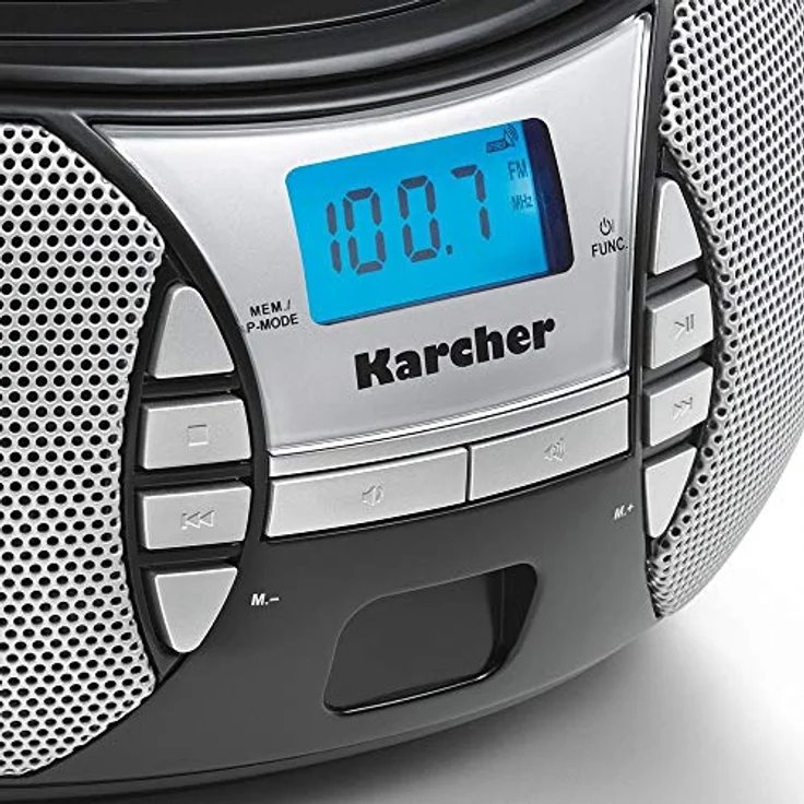 Karcher RR 5025-B tragbares CD Radio (CD-Player, UKW Radio, Batterie-Netzbetrieb, AUX-In) schwarz – Bild 3